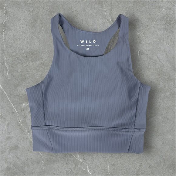 Willow Racerback Sports Bra Tank Top Micro Ribbed - XS - Picture 1 of 7